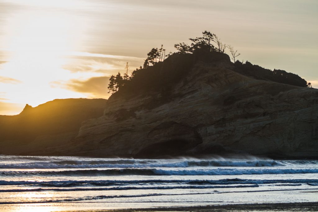 Sunset in Pacific City, Oregon.