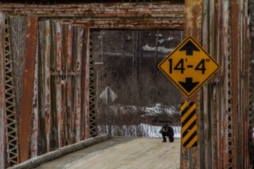 Markus taking lifestyle-shots on the bridge at Klehini River Crossing, Haines.