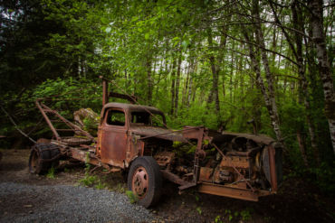 Rotten truck at Camp 18, Oregon.