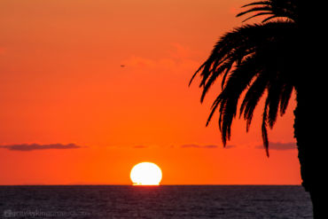 Sunset at Moonlight Beach in Encinitas, CA.