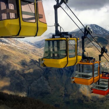 World famous gondolas, I finally made it. La Grave, French Alps