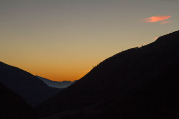 The morning rising over Tschamut, GR.