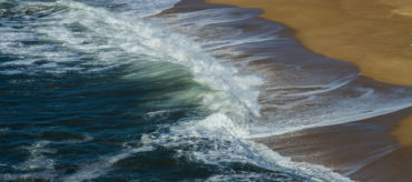 Shorebreak at Praia do Norte. Nazaré, Portugal.