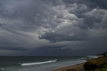Threatening clouds over Razo.