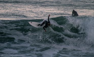 Unknown surfer at Steamers Lane, Santa Cruz.