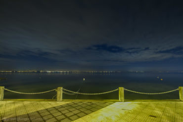 Long exposure night shot from Torreira towards Estarreja.