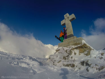 The crew on top of Piz Calmot.