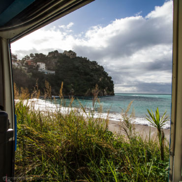 Kastro, one of the most famous surf spots of the Mediterranean.