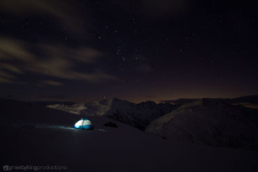 Sleeping under the stars.