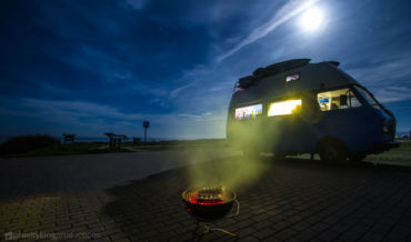 Life quality with BBQ ribs and a full moon.